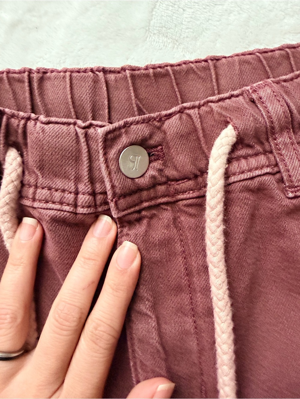 Pilcro Wide-Leg Drawstring Pants in Plum/brown - Picture 5 of 12